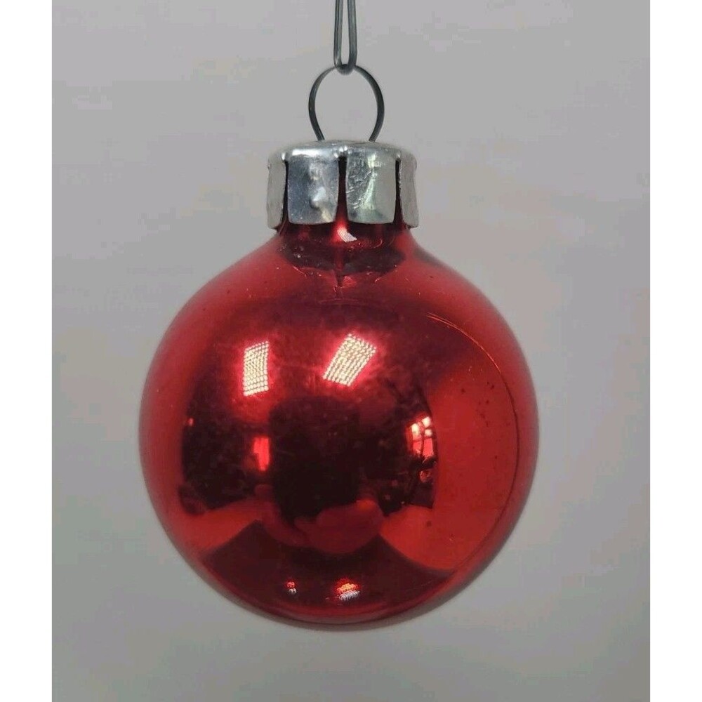 Vintage Solid Red East Germany Glass Christmas Ornament 1940's